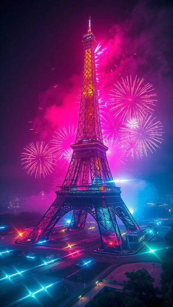 Bastille Day Spectacle: Eiffel Tower Illuminated By Drone Dance And Fireworks