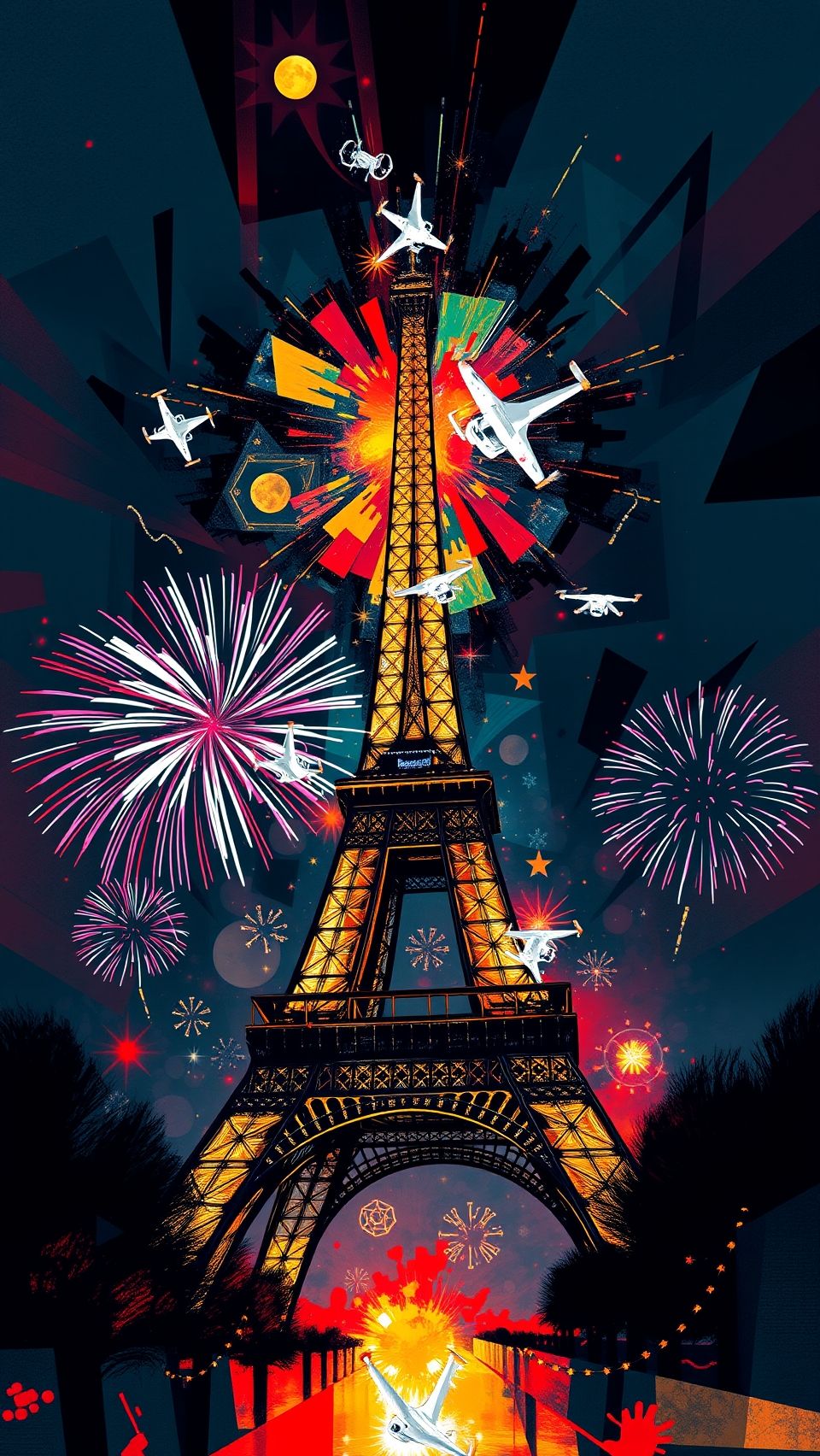Bastille Day Spectacle: Eiffel Tower Illuminated By Drone Dance And Fireworks
