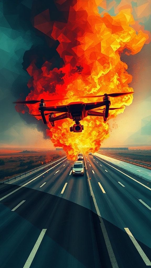 Drone Blaze On Uk Motorway Leaves Eyewitnesses Shaken